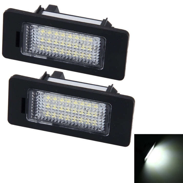2 PCS License Plate Light with 24 SMD-3528 Lamps for BMW E81/E82/E90/E91/E92/E93/E60/E61/E39 (Whi...