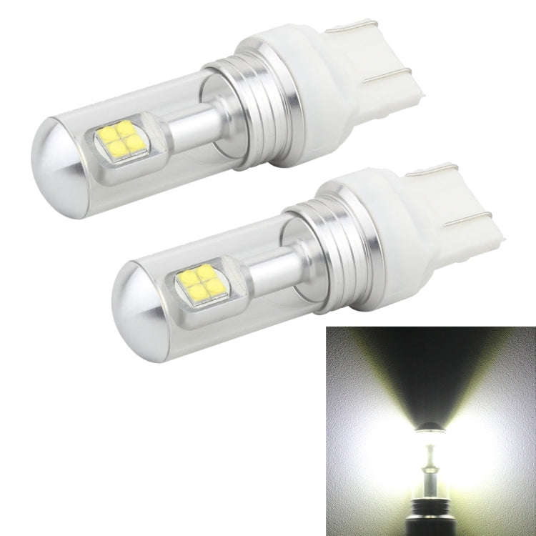 2 PCS  7443 40W 800 LM 6000K Car Brake Light with 8 Lamps, DC 12V(White Light)