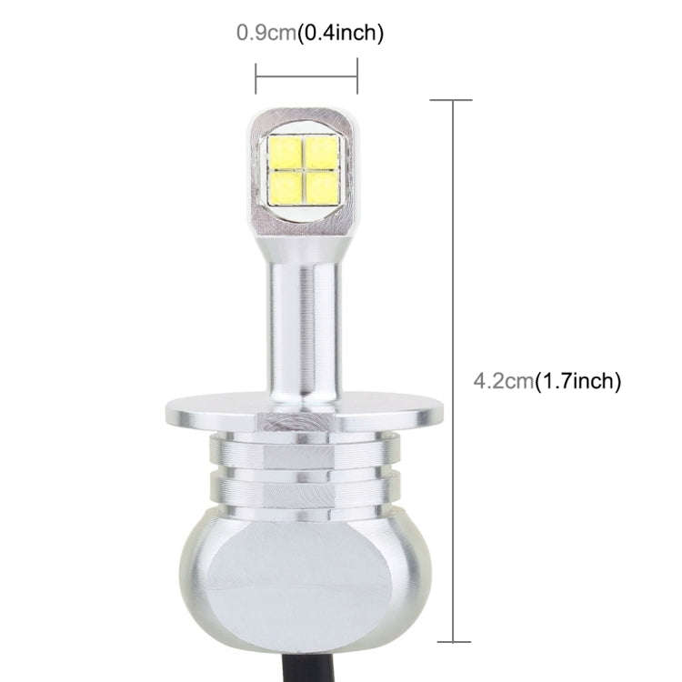 2 PCS  H3 40W 800 LM 6000K 8 LEDs Car Fog Lights, DC 12V(White Light)