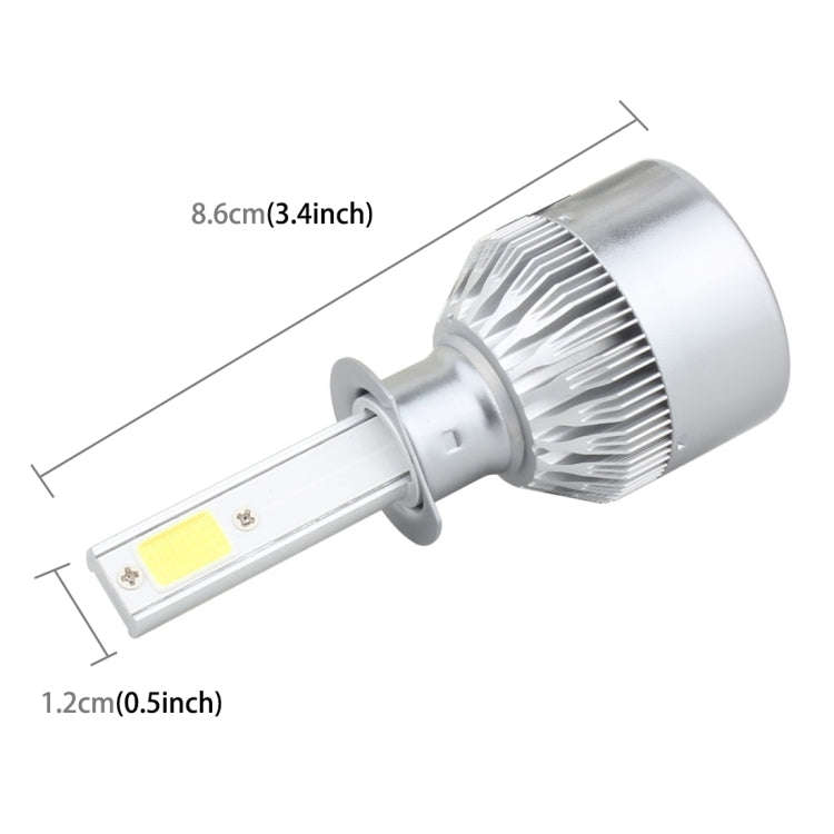 2 PCS  H1 18W 1800 LM 6000K IP68 Canbus Constant Current Car LED Headlight with 2 COB Lamps, DC 9...