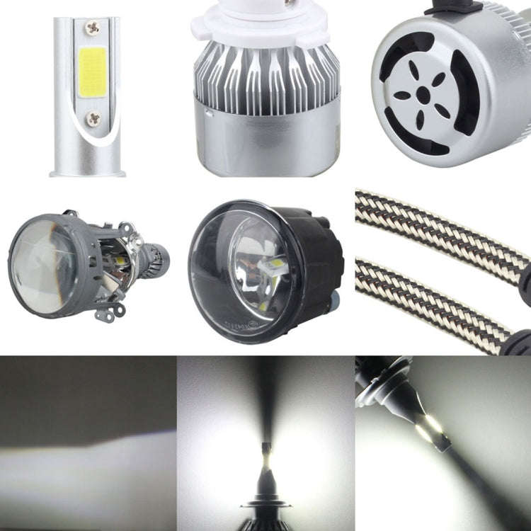2 PCS  H1 18W 1800 LM 6000K IP68 Canbus Constant Current Car LED Headlight with 2 COB Lamps, DC 9...