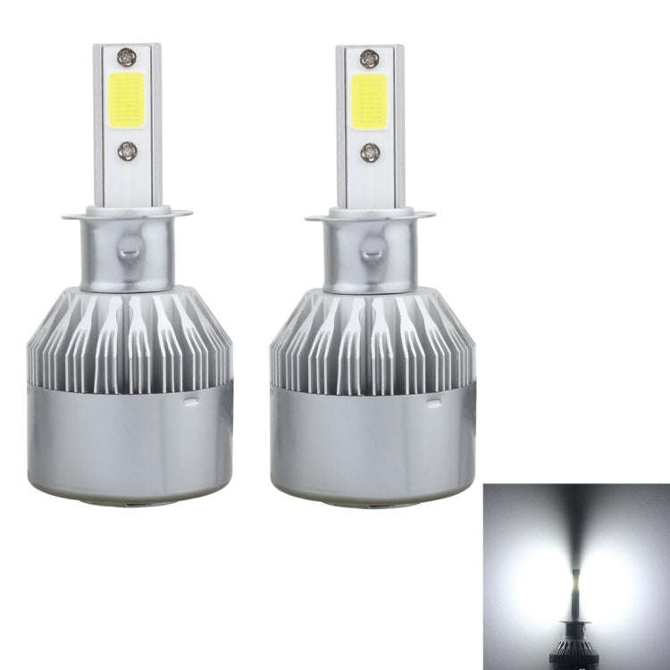 2 PCS  H3 18W 1800 LM 6000K IP68 Canbus Constant Current Car LED Headlight with 2 COB Lamps, DC 9...