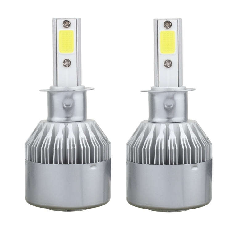 2 PCS  H3 18W 1800 LM 6000K IP68 Canbus Constant Current Car LED Headlight with 2 COB Lamps, DC 9...