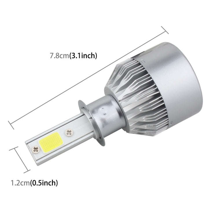 2 PCS  H3 18W 1800 LM 6000K IP68 Canbus Constant Current Car LED Headlight with 2 COB Lamps, DC 9...