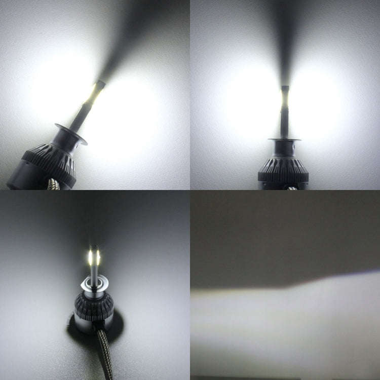 2 PCS  H3 18W 1800 LM 6000K IP68 Canbus Constant Current Car LED Headlight with 2 COB Lamps, DC 9...