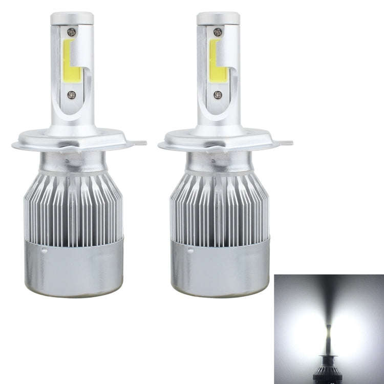 2 PCS  H4 18W 1800 LM 6000K IP68 Canbus Constant Current Car LED Headlight with 2 COB Lamps, DC 9...