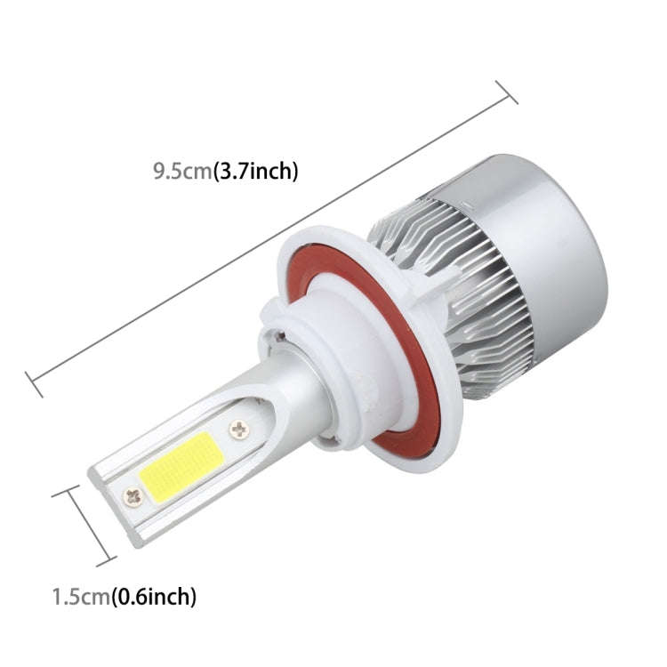 2 PCS  H13 18W 1800 LM 6000K IP68 Canbus Constant Current Car LED Headlight with 2 COB Lamps, DC ...