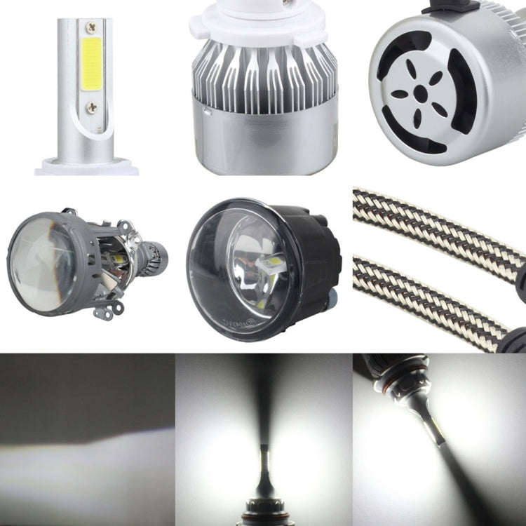2 PCS  H13 18W 1800 LM 6000K IP68 Canbus Constant Current Car LED Headlight with 2 COB Lamps, DC ...