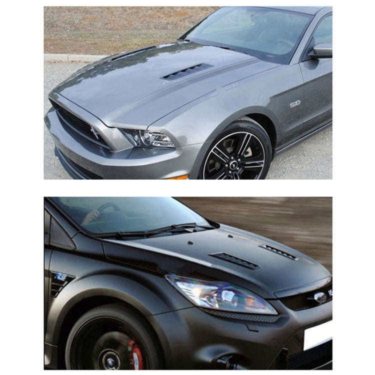 2 PCS Universal Car Air Intake Scoop Bonnet Hood Vent Louver Cooling Panel Trim Set(Black)
