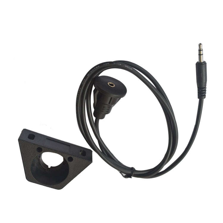 1m Car Truck Dashboard Flush Mount 3.5mm 1/8 AUX Audio Jack Extension Cable Kit(Black)