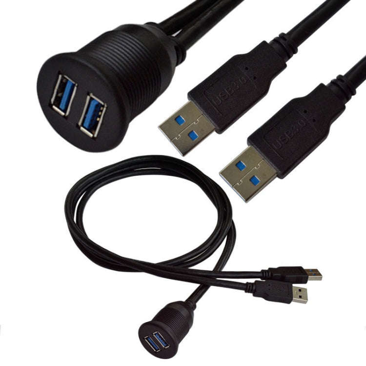 1m Flush Mount USB 3.0 Dock Car Ship Motorcycle Dashboard Panel Male to Female Data Waterproof Ex...