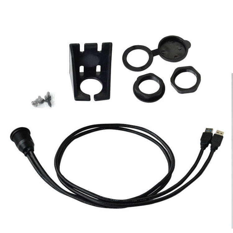 1m Flush Mount USB 3.0 Dock Car Ship Motorcycle Dashboard Panel Male to Female Data Waterproof Ex...
