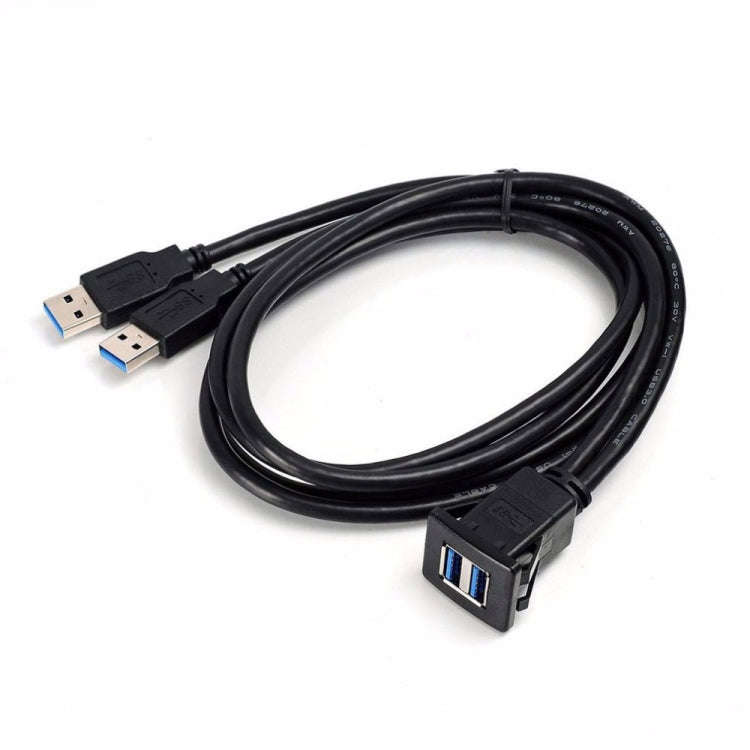 2m ABS Shell Flush Mount USB 3.0 Dock Car Ship Motorcycle Dashboard Panel Male to Female Data Wat...