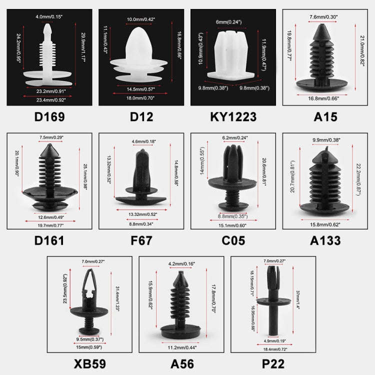 415 PCS Car Retainer Clips Assortment Car Panel Trim Plastic Fasteners Rivet Clips Set