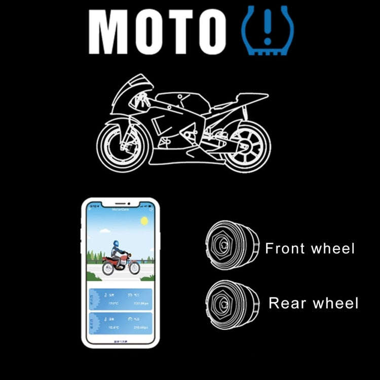 Motorcycle Bluetooth Tire Pressure Monitoring System TPMS Mobile Phone APP Detection 2 External S...
