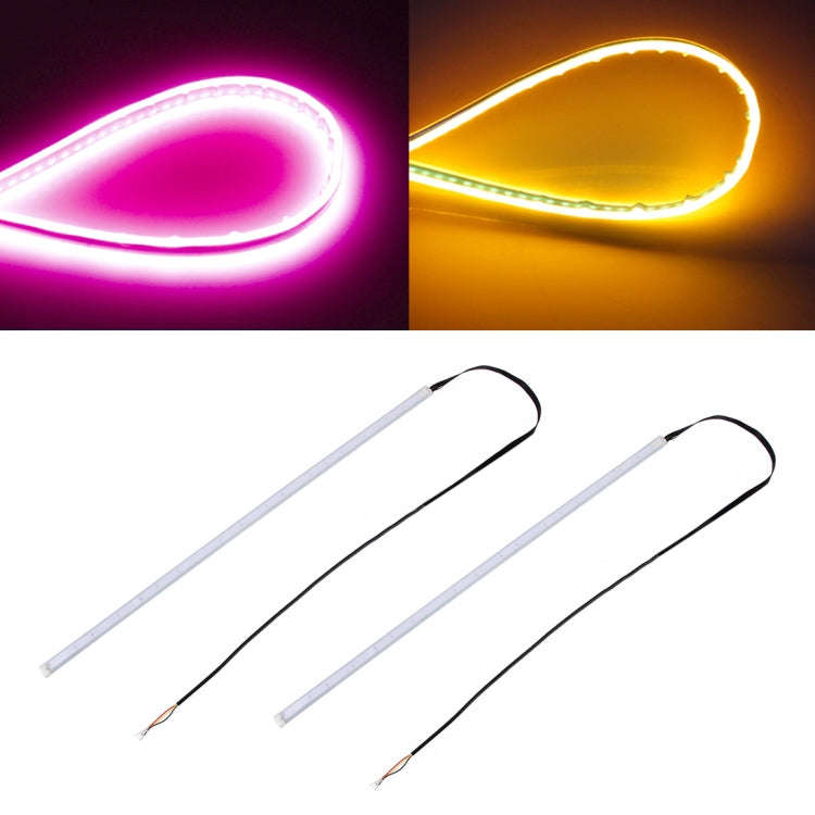 2 PCS 45cm DC12V 5W Ultra-thin Waterproof Car Auto Double Colors Turn Lights / Running Lights SMD...