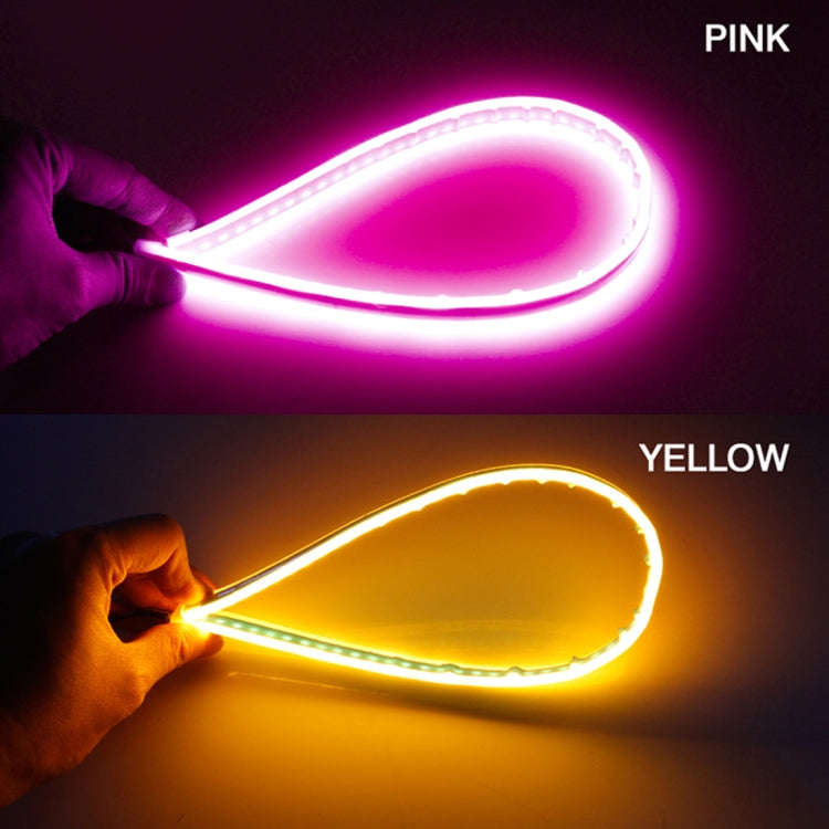 2 PCS 45cm DC12V 5W Ultra-thin Waterproof Car Auto Double Colors Turn Lights / Running Lights SMD...