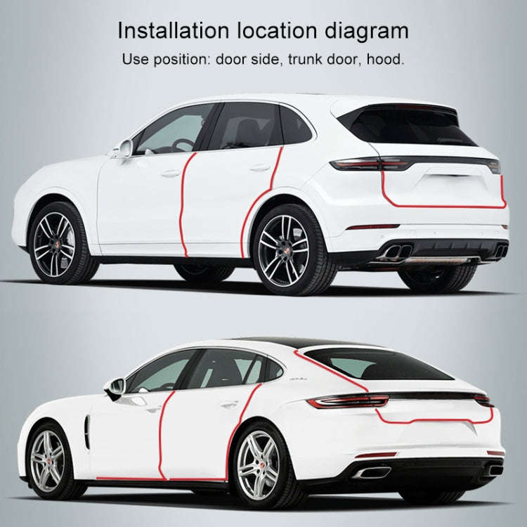 Universal Car Door Invisible Anti-collision Strip Protection Guards Trims Stickers Tape, Size: 10...