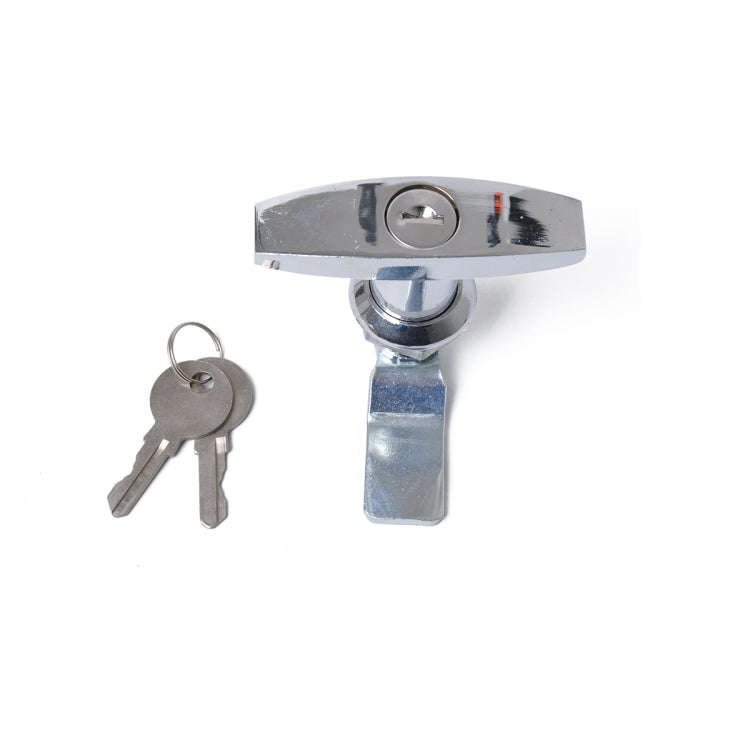 T Shape Handle Paddle Entry Door Latch & Keys Tool Box Lock for Trailer / Yacht / Truck (Silver)