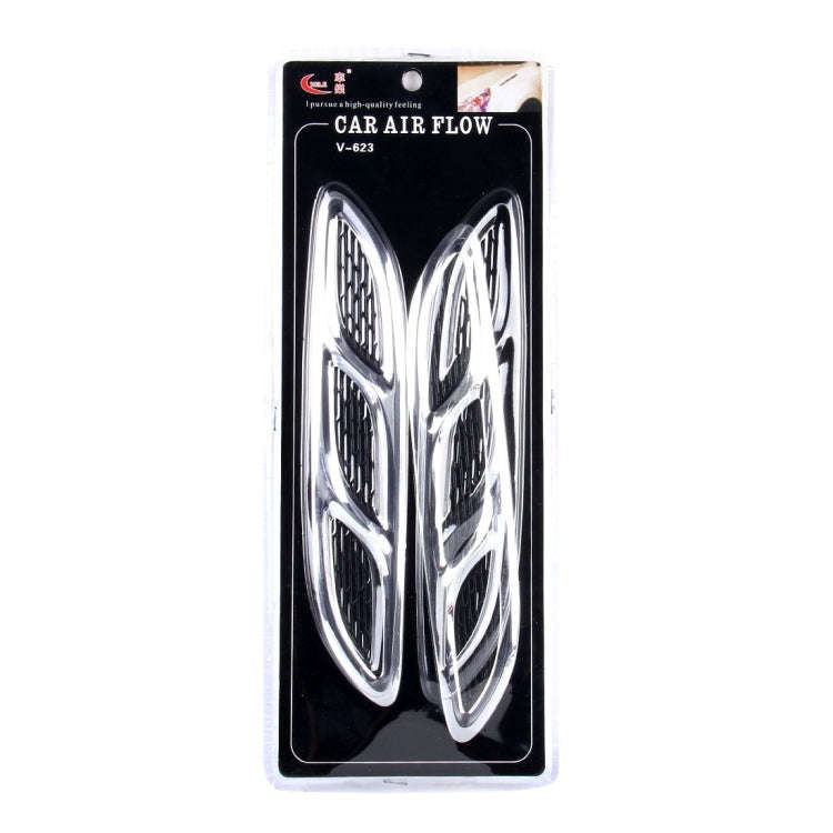 2PCS V-623 JDM Style Plastic Decorative Air Flow Intake Turbo Bonnet Hood Side Vent Cover With Se...