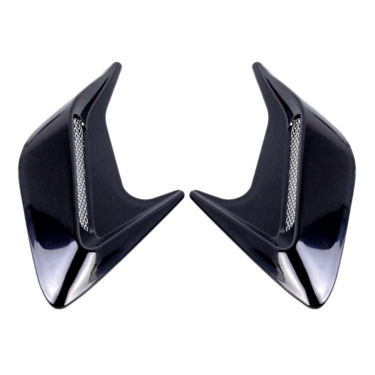 2PCS Plastic Decorative Air Flow Intake Turbo Bonnet Hood Side Vent Grille Cover With Self-adhesi...