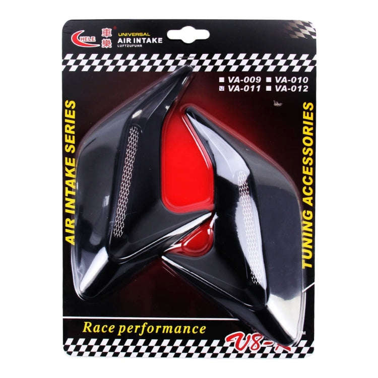 2PCS Plastic Decorative Air Flow Intake Turbo Bonnet Hood Side Vent Grille Cover With Self-adhesi...
