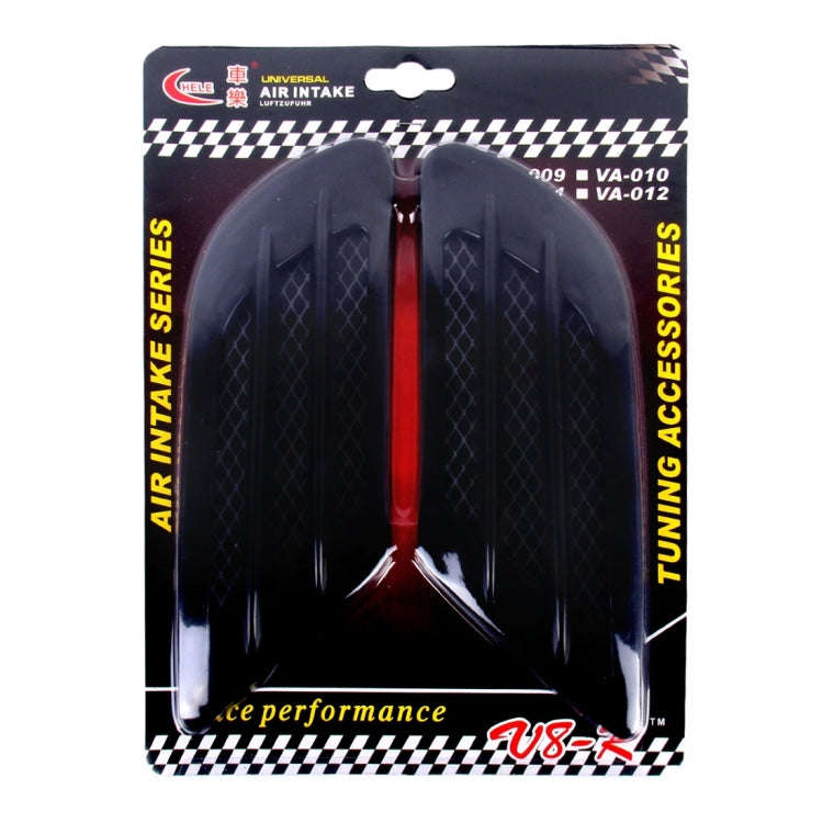 2 PCS Euro Style Plastic Decorative Air Flow Intake Turbo Bonnet Hood Side Vent Grille Cover With...