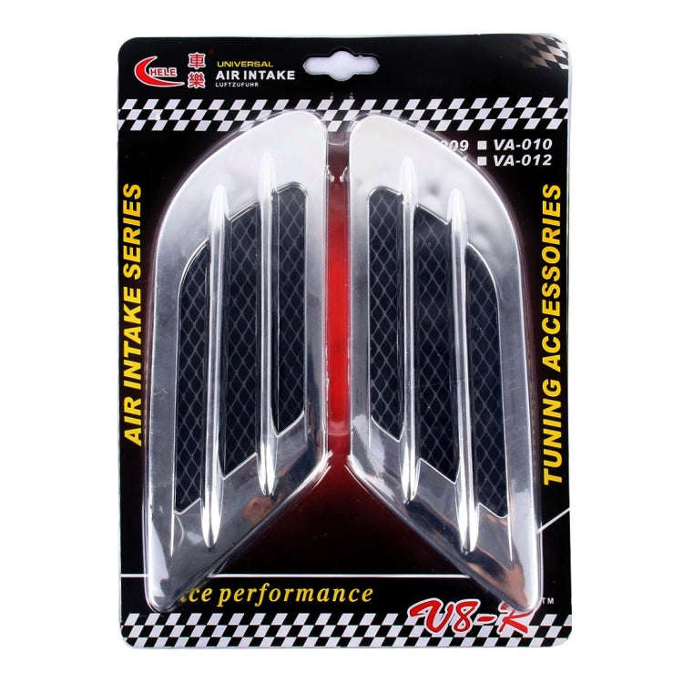 2 PCS Euro Style Plastic Decorative Air Flow Intake Turbo Bonnet Hood Side Vent Grille Cover With...
