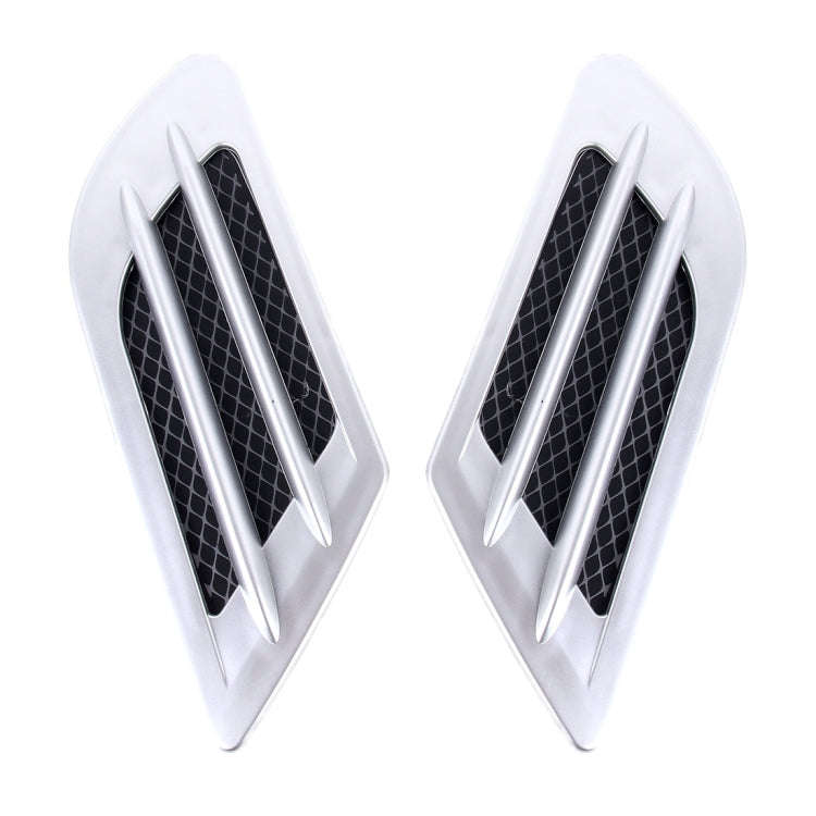 2 PCS Euro Style Plastic Decorative Air Flow Intake Turbo Bonnet Hood Side Vent Grille Cover With...
