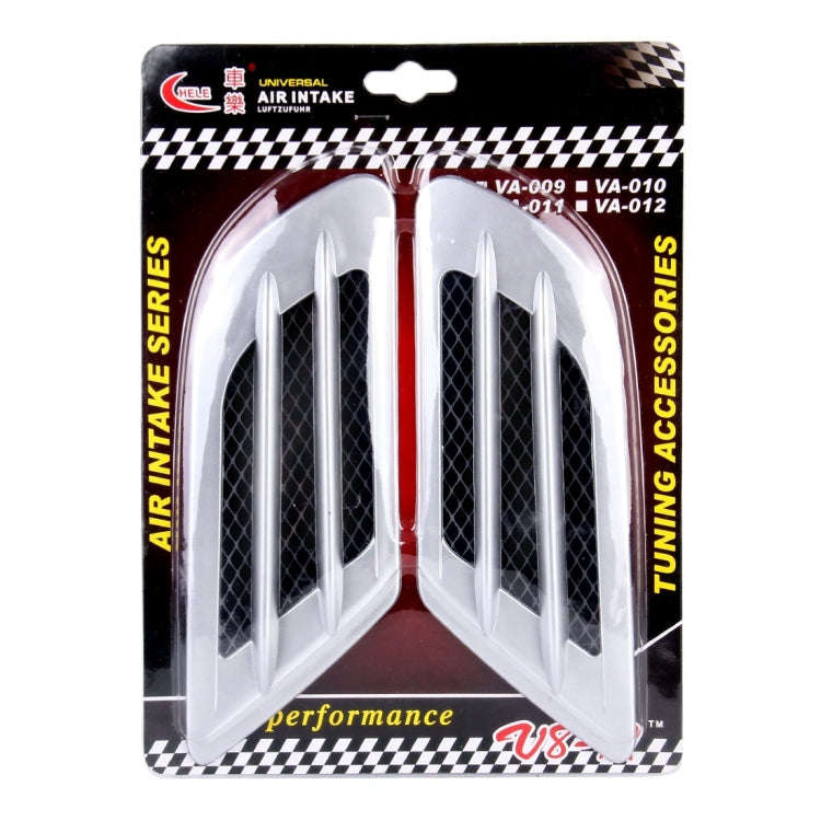 2 PCS Euro Style Plastic Decorative Air Flow Intake Turbo Bonnet Hood Side Vent Grille Cover With...