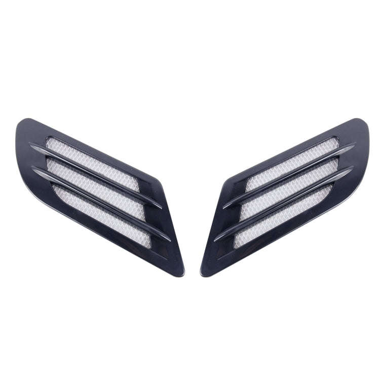 2 PCS Euro Style Metal Decorative Air Flow Intake Turbo Bonnet Hood Side Vent Grille Cover with S...