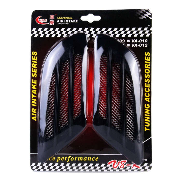 2 PCS Euro Style Metal Decorative Air Flow Intake Turbo Bonnet Hood Side Vent Grille Cover with S...