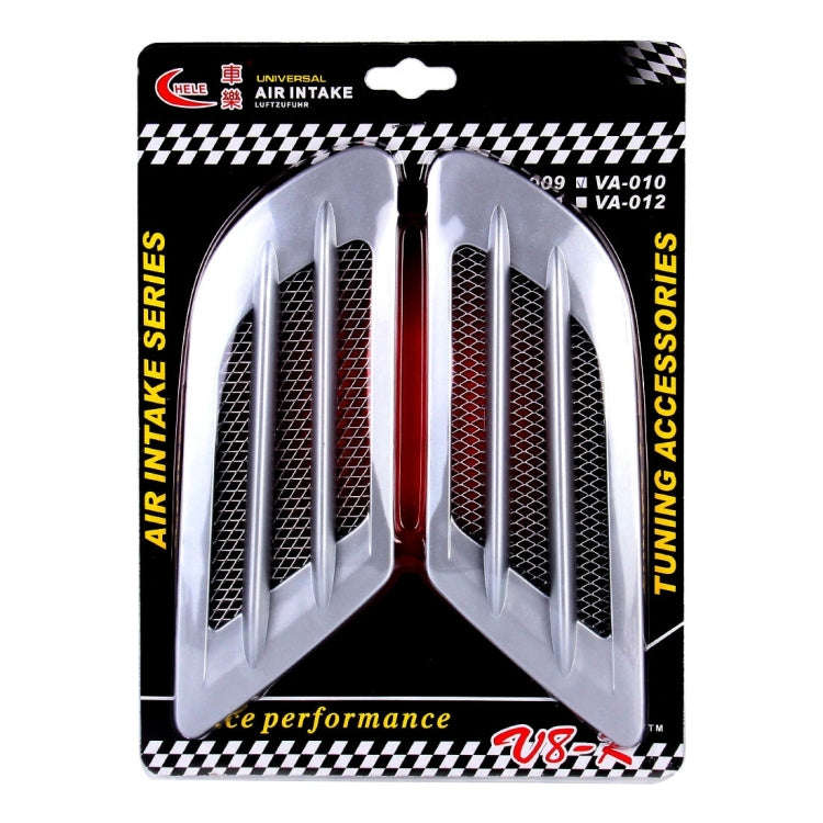 2PCS Euro Style Metal Decorative Air Flow Intake Turbo Bonnet Hood Side Vent Grille Cover With Se...