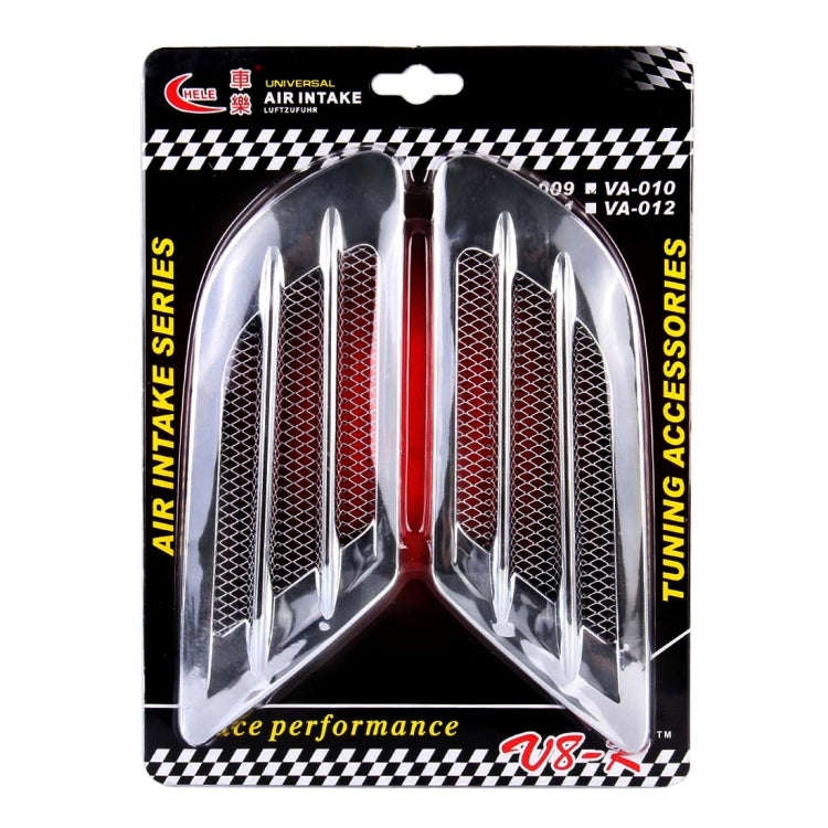 2PCS Euro Style Metal Decorative Air Flow Intake Turbo Bonnet Hood Side Vent Grille Cover With Se...