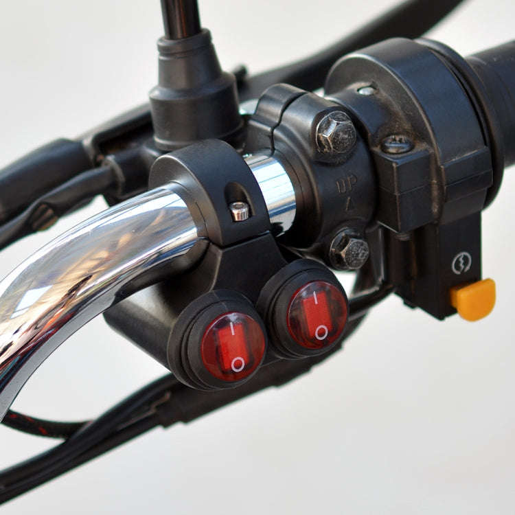 Motorcycle Headlight Auxiliary Light Waterproof Aluminum Alloy Double Flash Switches with Indicat...