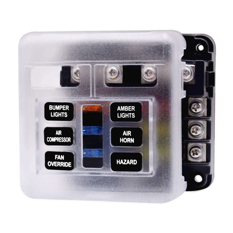 Independent Positive and Negative 1 in 6 Out 6 Way Circuit Blade Fuse Box Fuse Holder Kits with L...