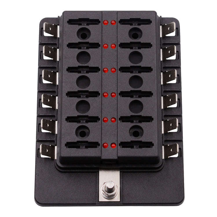 1 in 12 Out Fuse Box PC Terminal Block Fuse Holder Kits with LED Warning Indicator for Auto Car T...