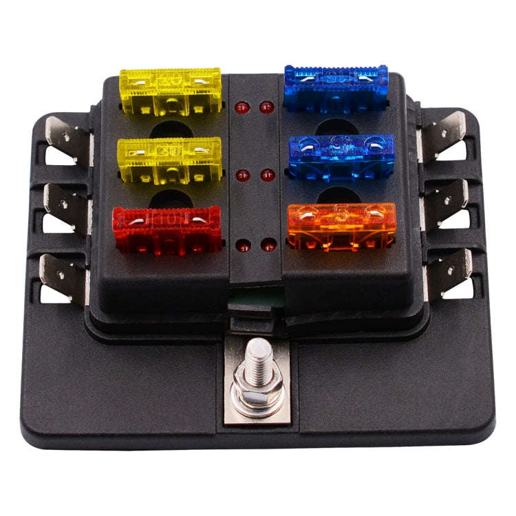 1 in 6 Out Fuse Box PC Terminal Block Fuse Holder Kits with LED Warning Indicator for Auto Car Tr...