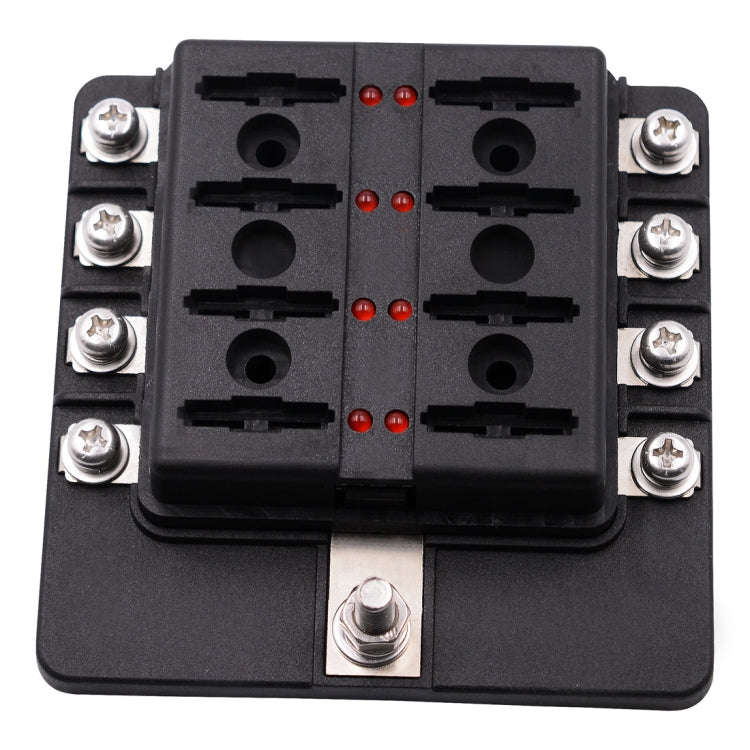 1 in 8 Out Fuse Box Screw Terminal Section Fuse Holder Kits with LED Warning Indicator for Auto C...