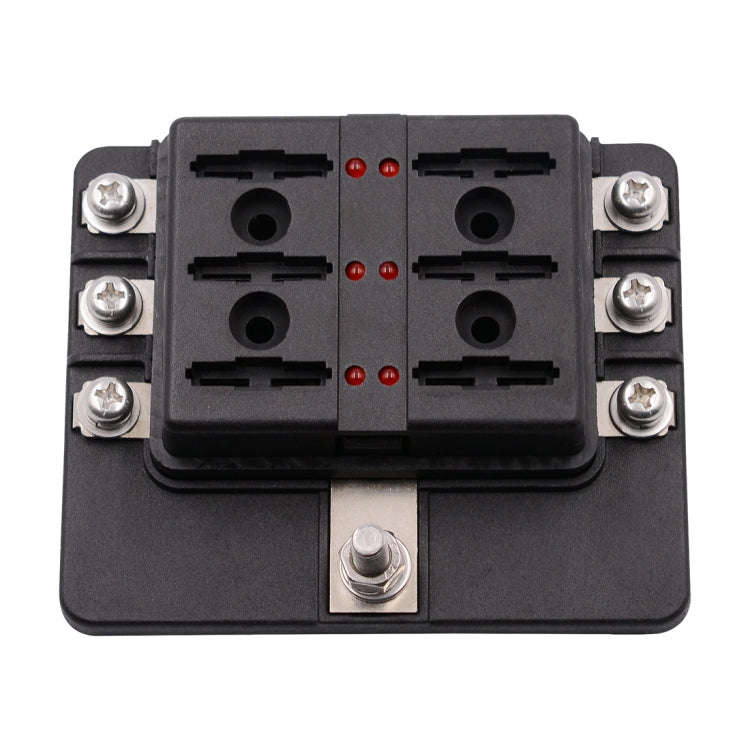 1 in 6 Out 6 Way Circuit Fuse Box Screw Terminal Section Fuse Holder Kits with LED Warning Indica...