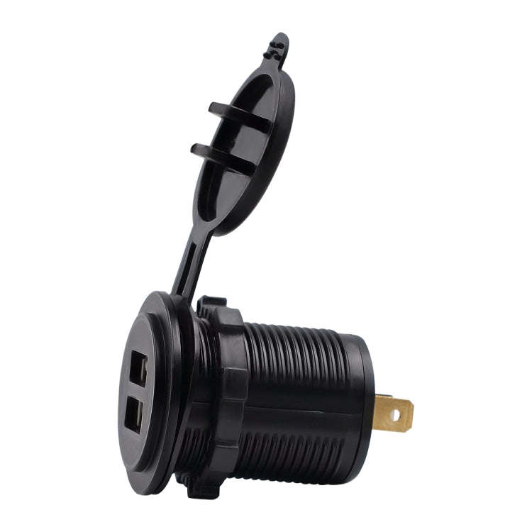 Universal Car Charger 2 Port Power Socket Power Dual USB Charger 5V 4.2A IP66 with Aperture(Orang...