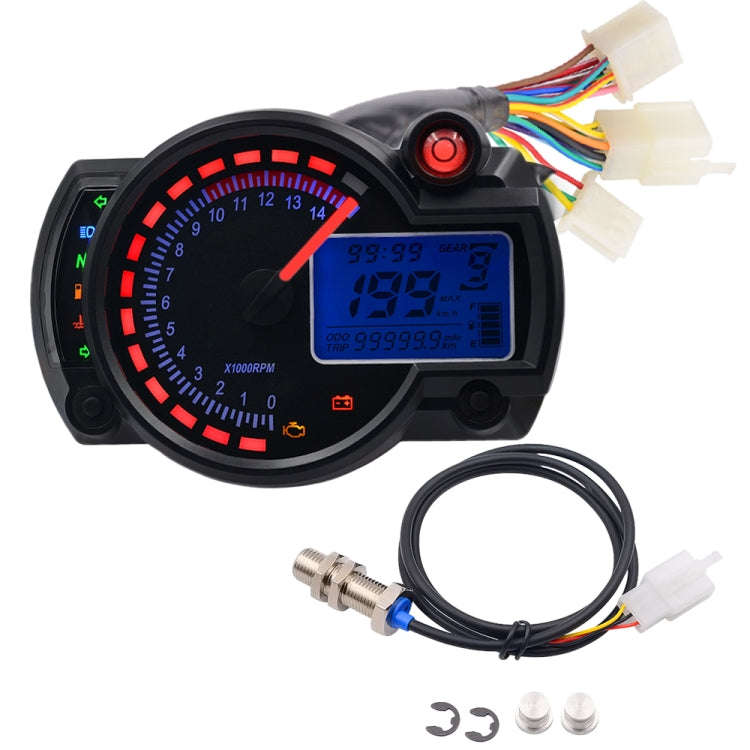 Motorcycle Modified Instrument Panel 12V LCD Display Adjustable Mile Oil Meter Water Temperature ...