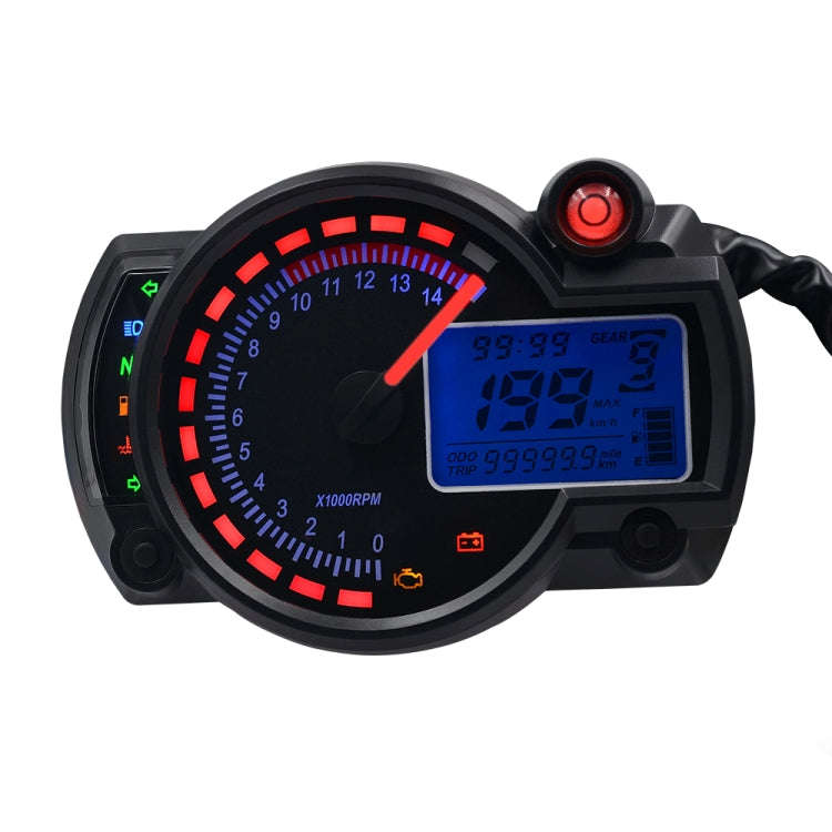 Motorcycle Modified Instrument Panel 12V LCD Display Adjustable Mile Oil Meter Water Temperature ...