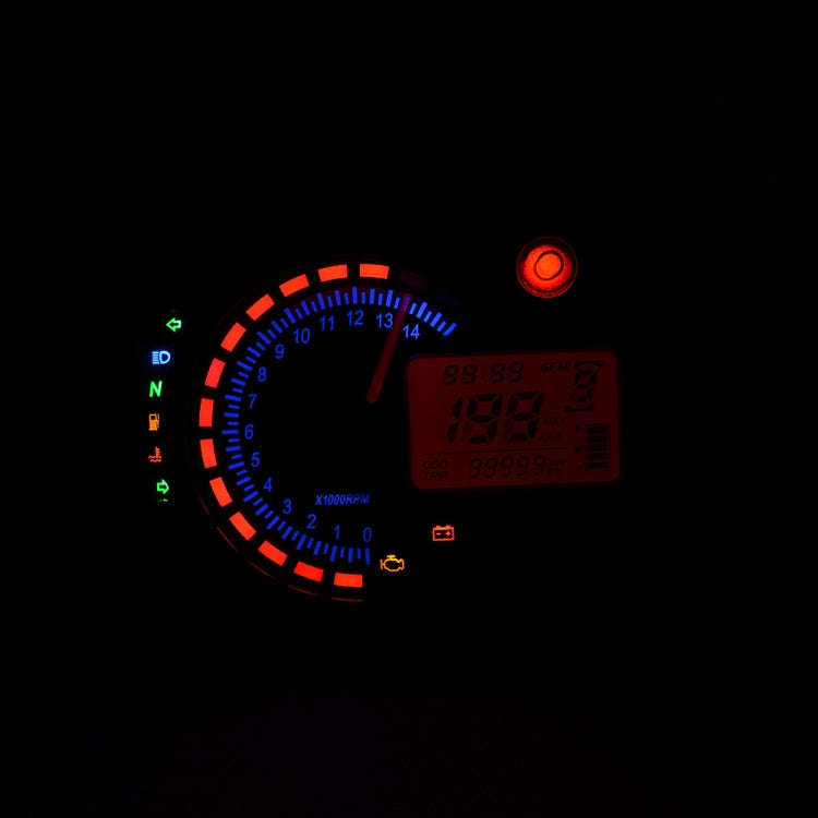 Motorcycle Modified Instrument Panel 12V LCD Display Adjustable Mile Oil Meter Water Temperature ...