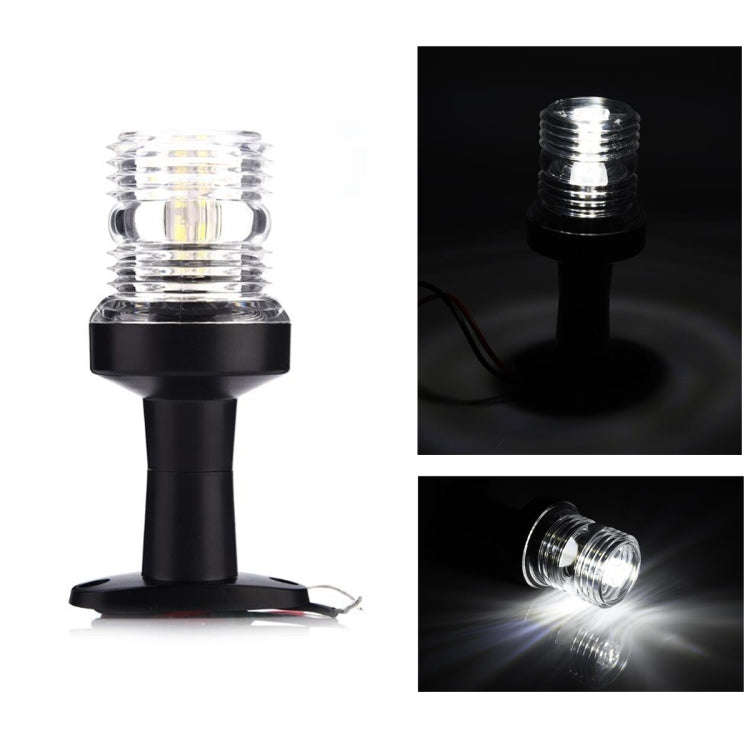 DC 12V 3W Marine Boat Yacht Stern Anchor LED Navigation Pedestal Light All Round 360 Degree White...