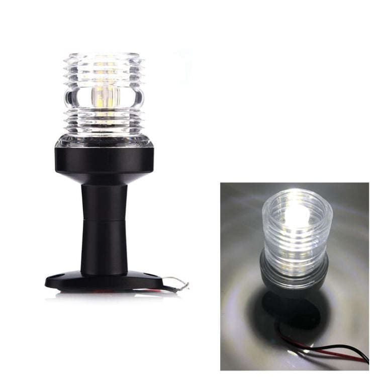 DC 12V 3W Marine Boat Yacht Stern Anchor LED Navigation Pedestal Light All Round 360 Degree White...