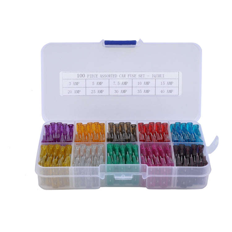 100 PCS Mix Assorted Car Motorcycle Truck Blade Fuse Set 3A 5A 7.5A 10A 15A 20A 25A 30A 35A 40A w...