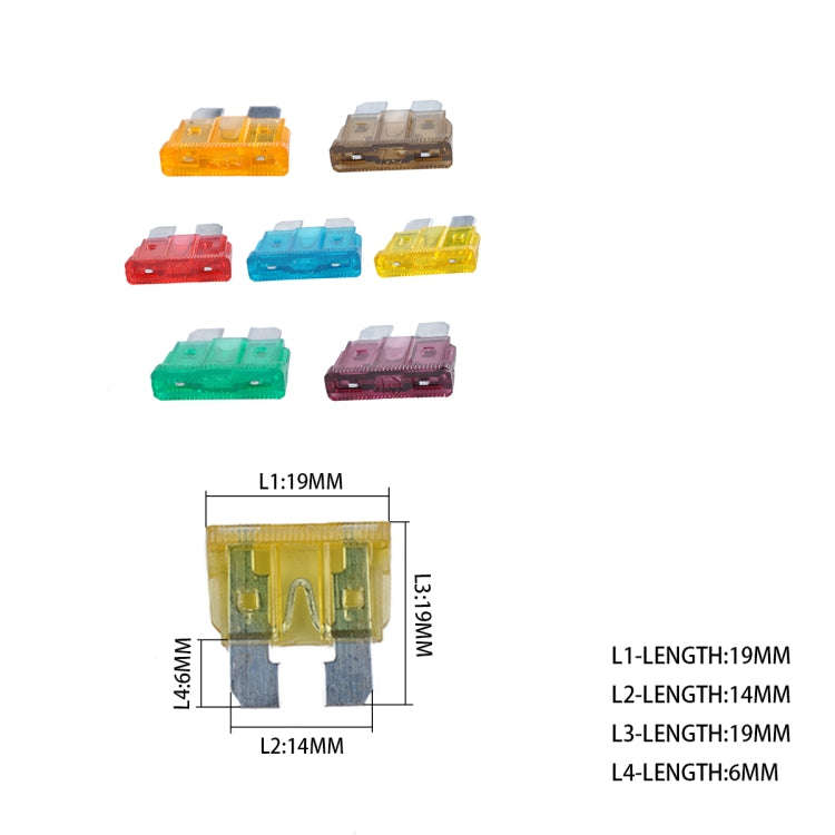 100 PCS Mix Assorted Car Motorcycle Truck Blade Fuse Set 3A 5A 7.5A 10A 15A 20A 25A 30A 35A 40A w...