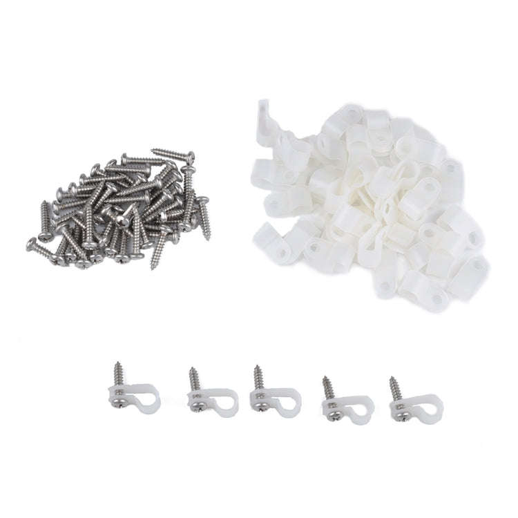 50 PCS 5/16 inch Rope Light R-Style Mounting Clips with Stainless Screws and Number Tube Cable Ma...