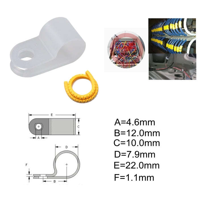 50 PCS 5/16 inch Rope Light R-Style Mounting Clips with Stainless Screws and Number Tube Cable Ma...